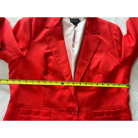 Pendleton Women’s Size 18 Red Single Button Virgin Wool Stretch Blazer Jacket - Picture 11 of 15